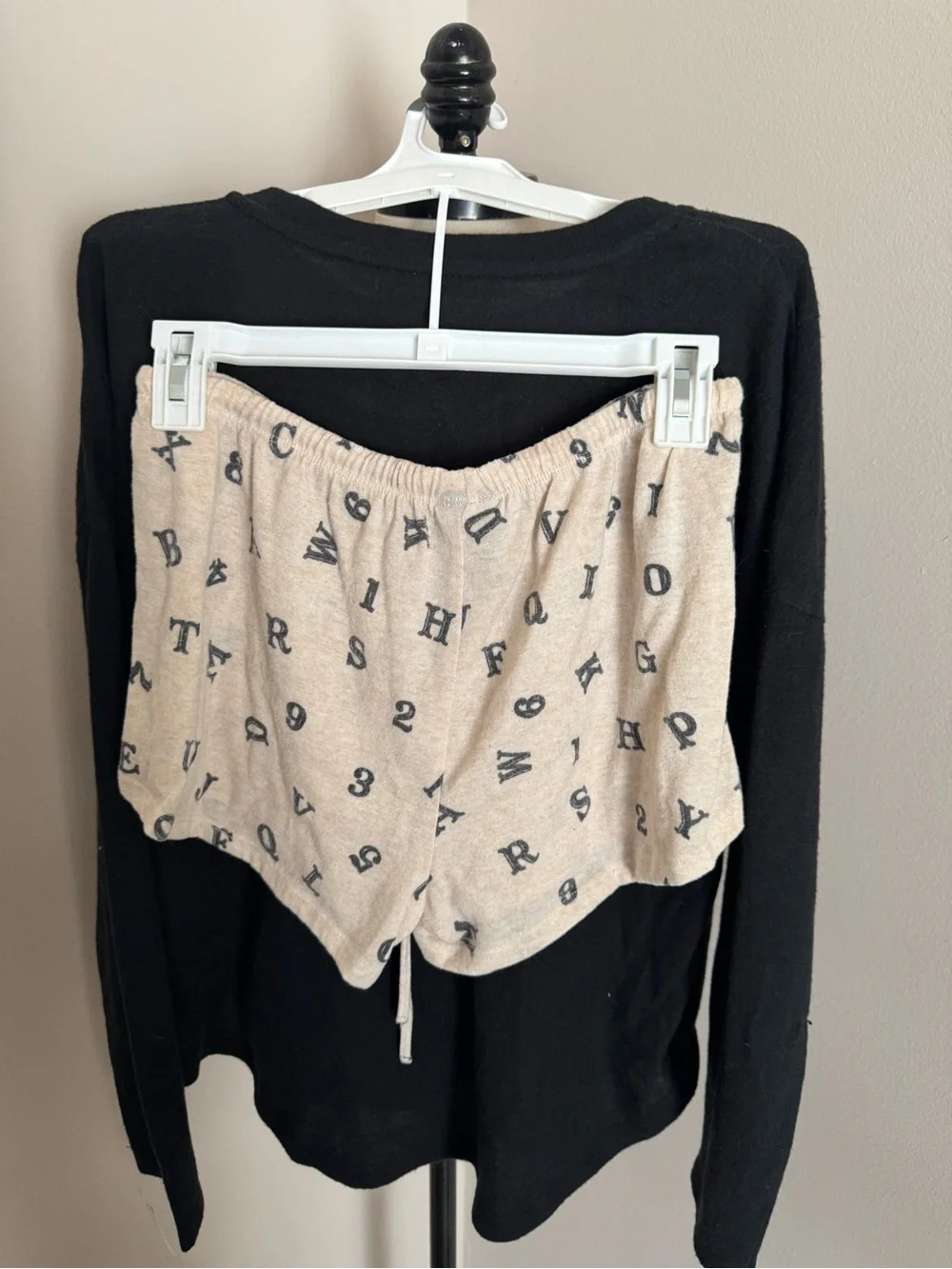 Target Black Ouija Graphic Long Sleeve and Short PJ Set - Picture 3 of 3